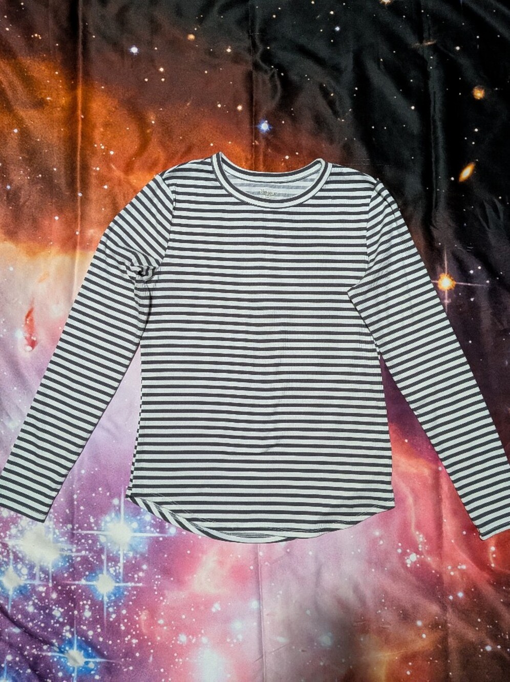No Boundaries Black & White Striped Long-Sleeve Size Medium